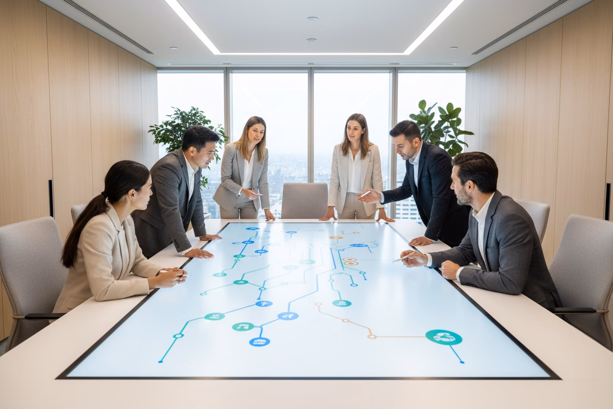 Consultoría Estratégica · Roadmap tecnológico COBIT ITIL TOGAF con plan de transformación digital corporativo.